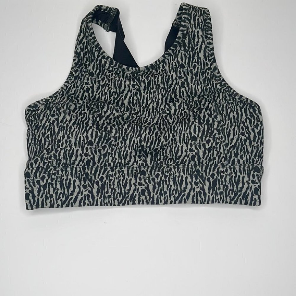 Varley Black & Green Patterned Racerback Sports Bra - Picture 4 of 5